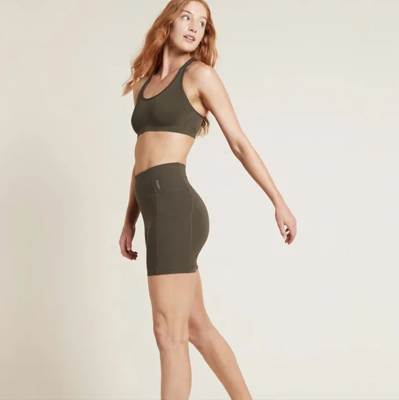 NWT- Boody Motivate 5 Inch Dark Olive Bike Shorts with Compression Fit - XL - Picture 5 of 12